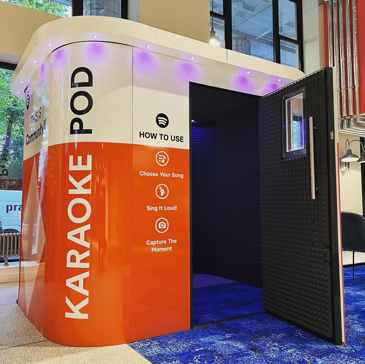 Pod wrapped for a Spotify brand activation